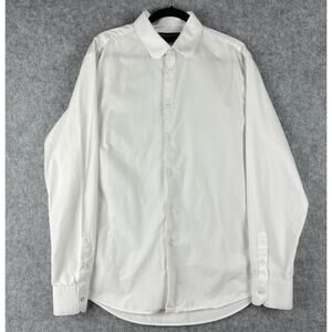 Louis Vuitton Uniforms Workwear Shirt Mens 43 White Cotton Button Up Long Sleeve